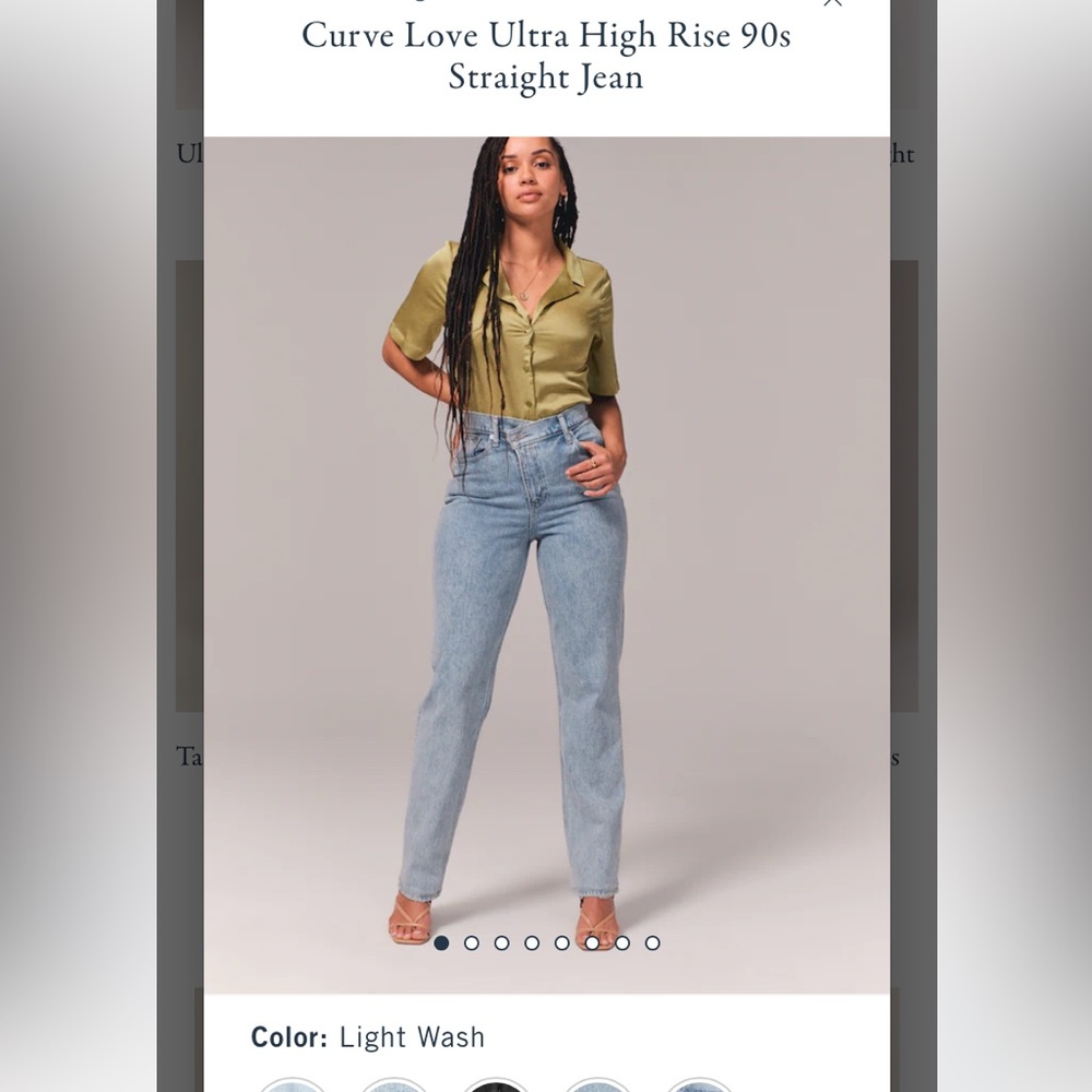 Abercrombie NWT Curve Love Ultra High Rise 90s Straight Jean.